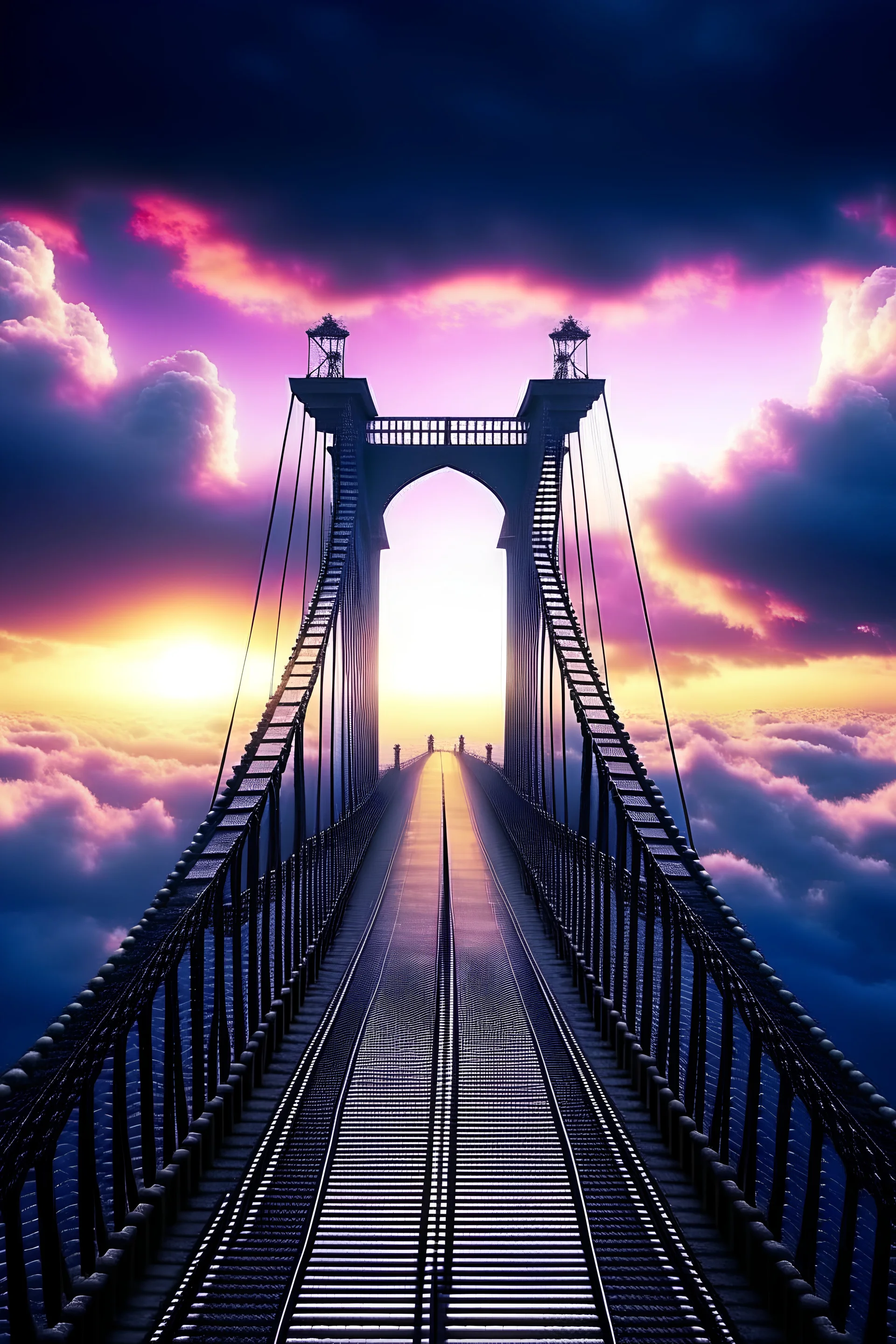 The bridge leading to Heaven's finer than a hair shakes so much, so long, Hell beneath it people fall