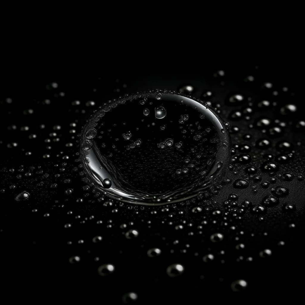 circle of waterdrops, dark romantic atmosphere