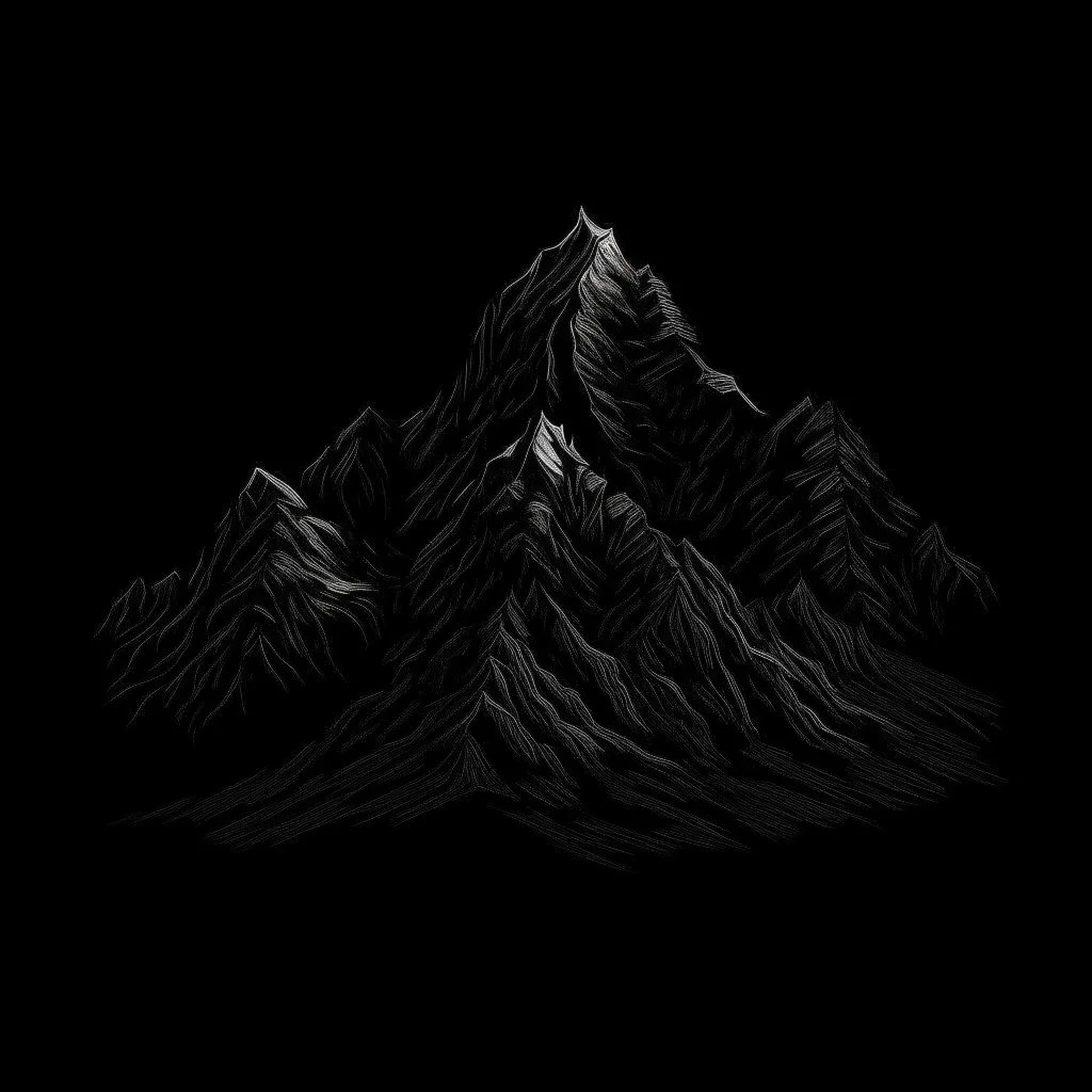 draw a black mountian with black background