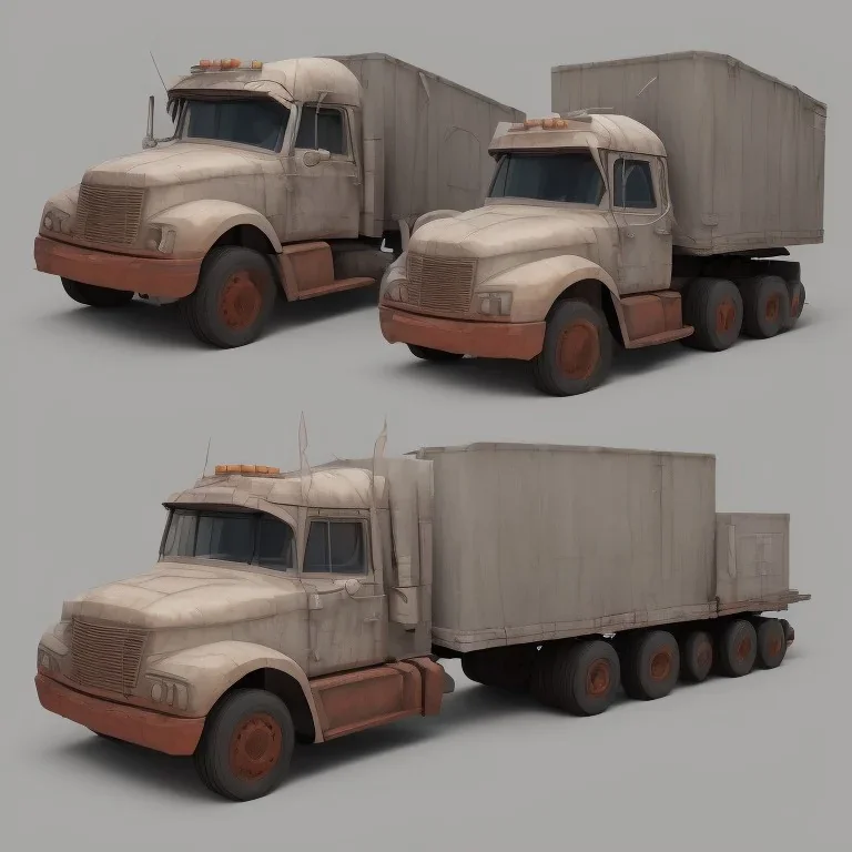 truck design for low poly game cartoon