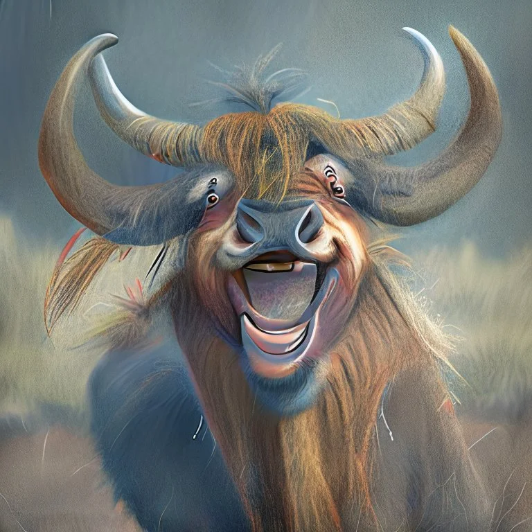 A giddy gnu. Digital art