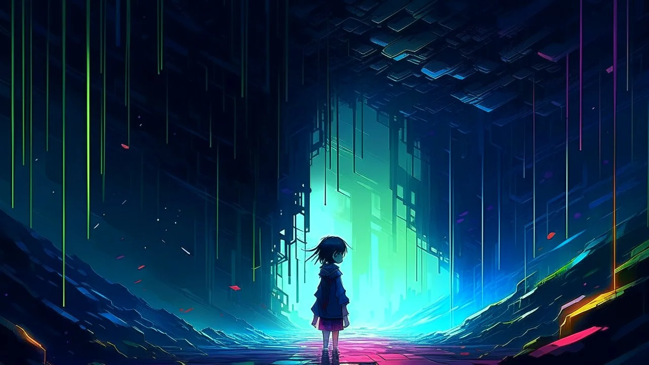 Item Icons, dark fantasy, art by makoto shinkai, scary, glitch art, dramatic color