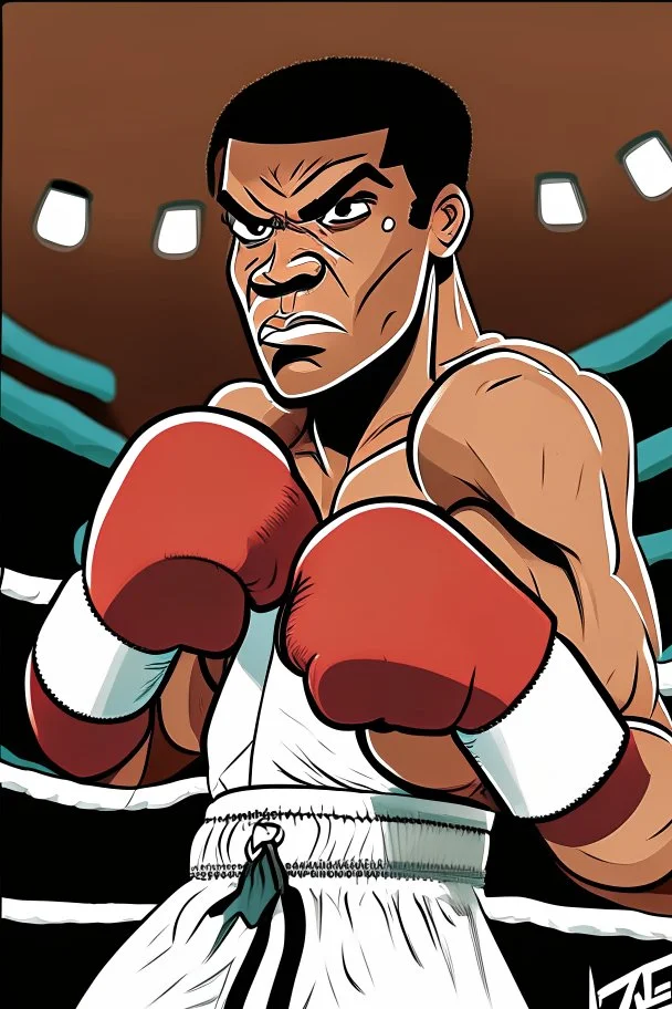 Mohamed Ali American professional boxer ,cartoon 2d