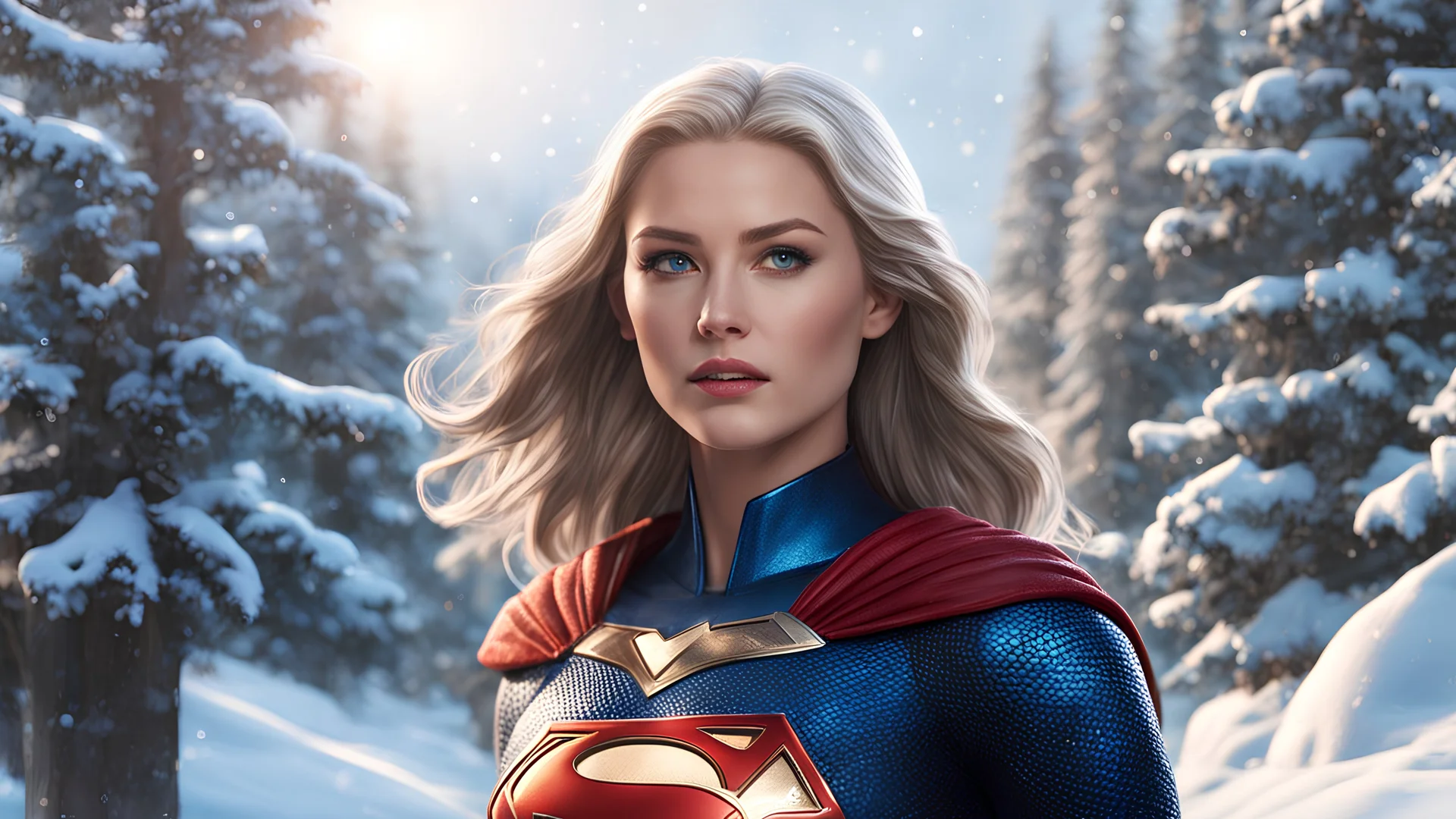 winter, (1supergirl), cool, perfect composition, beautiful detailed intricate insanely detailed octane rendering, trending artstation, photorealistic concept art, soft natural, volume cinematic, perfect light