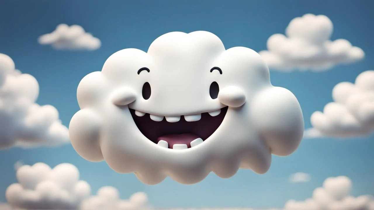 smiling cloud with teeth