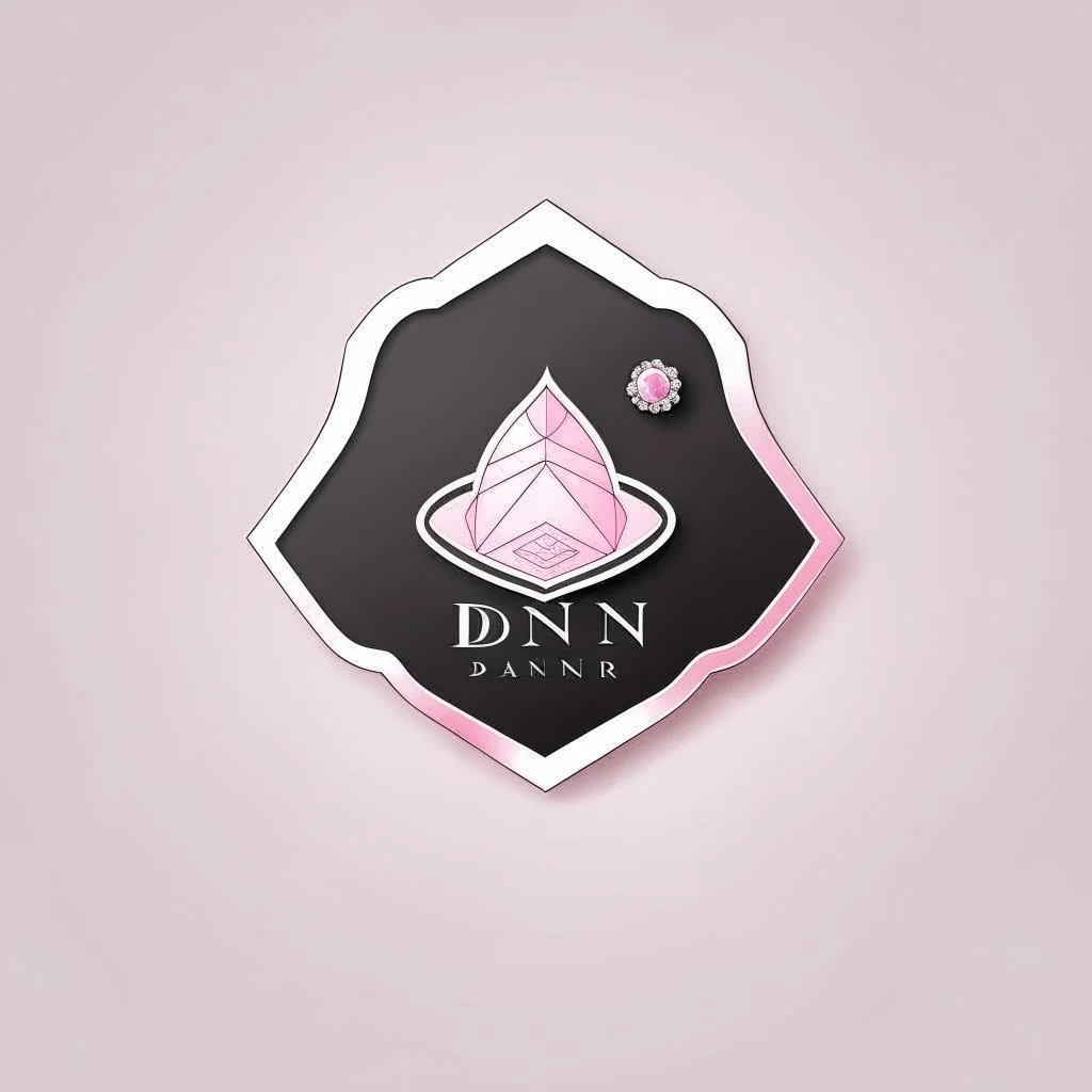 Create a logo for Deniz, a boutique of diamond-inspired dresses, Baby Pink