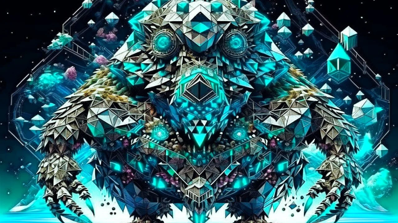 incredible geometry giant aztec crystal galactic monster