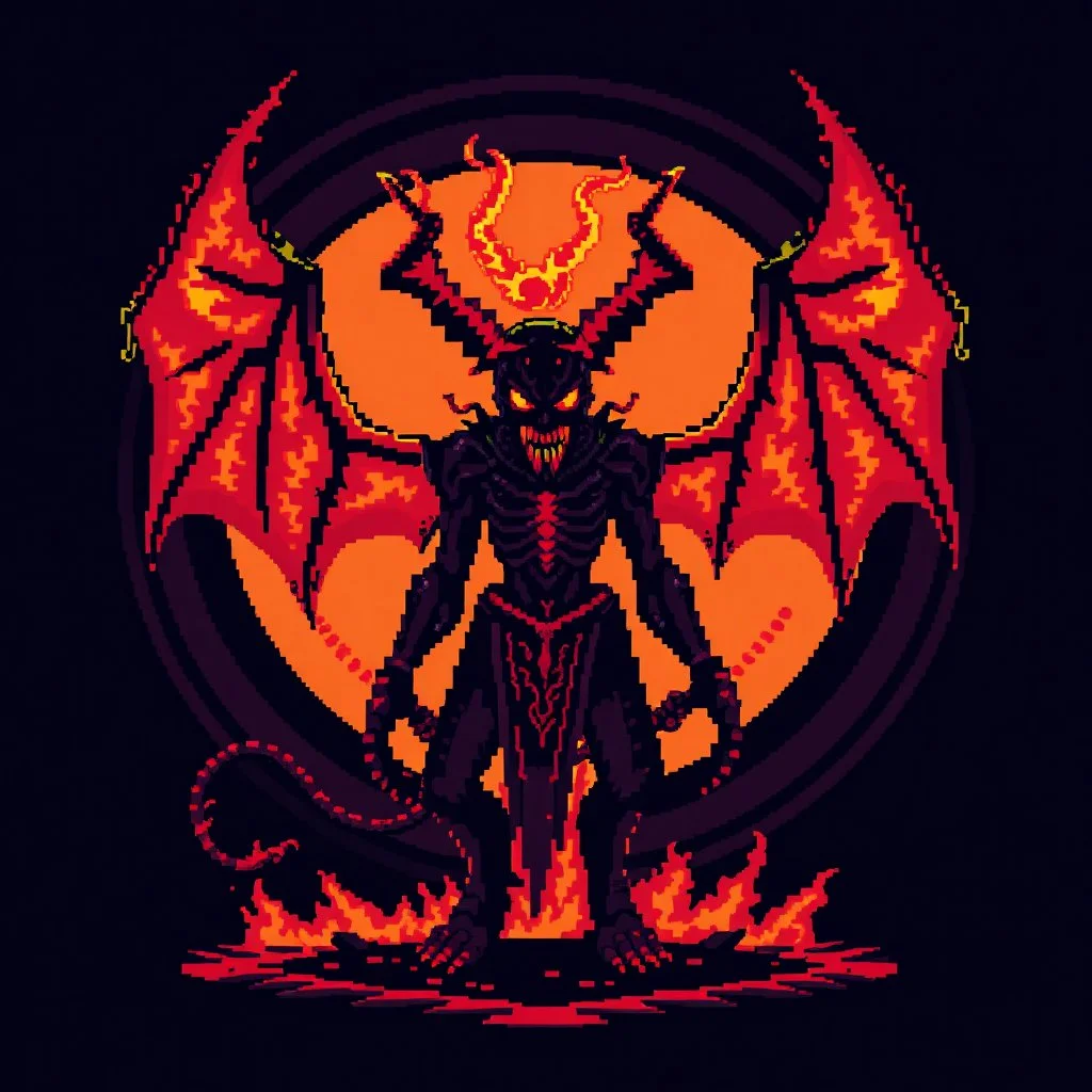 16 bit pixelart of demonic entety