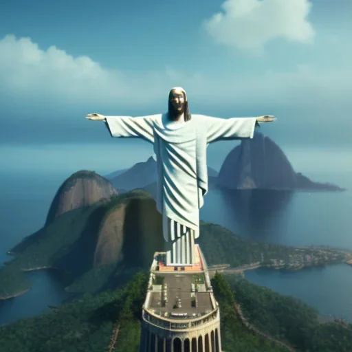 Christ the Redeemer, spring, flying birds, unreal engine 5, cinematic lighting, realistic, hyper detailed, 8k, octane render, cinema 4d