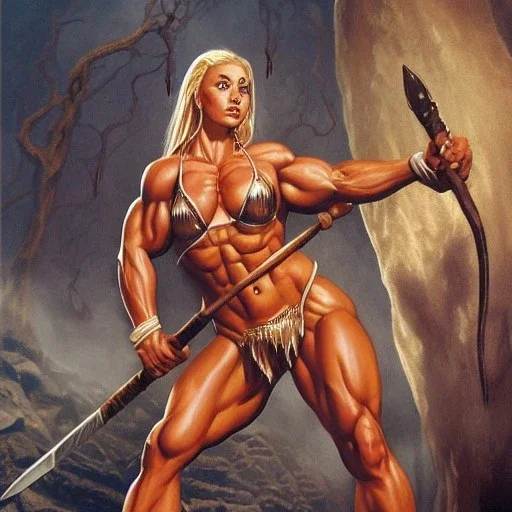 illustration dnd icelandic female bodybuilder barbarian by adrian smith ted nasmith boris vallejo