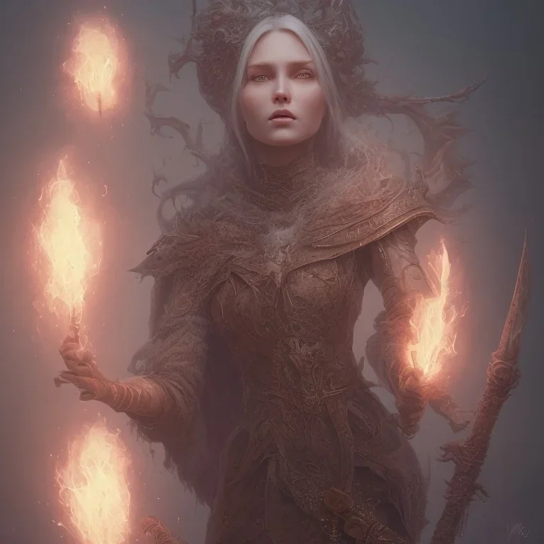 A witch with a beautiful face and full details with a wooden wand and a glowing crystal fighting big and beautiful dragons, full details, Ismailoglu, post-apocalyptic, fantasy, fantasy, 8k, 16k, by Greg Rutkowski, Sung Choi, Mitchell Mohrhauser , Maciej Kuciara, Johnson Ting, Maxim Verehin, Peter Konig, 8k photorealistic, cinematic lighting, HD, high details, dramatic, atmospheric, trending on artstation