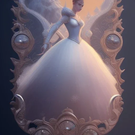 magic glass slipper ,snow, sharp, ornate, elegant, highly detailed, artstation, concept art, smooth, sharp focus, illustration, 8k,intricate