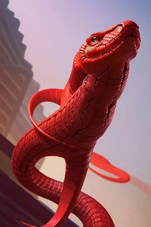 snake-like red monster , vibrant color lines, majestic, cinematic aesthetic, smooth, intricate, 8 k, by ilya kuvshinov, artgerm, darius zawadzki and zdizslaw beksinski