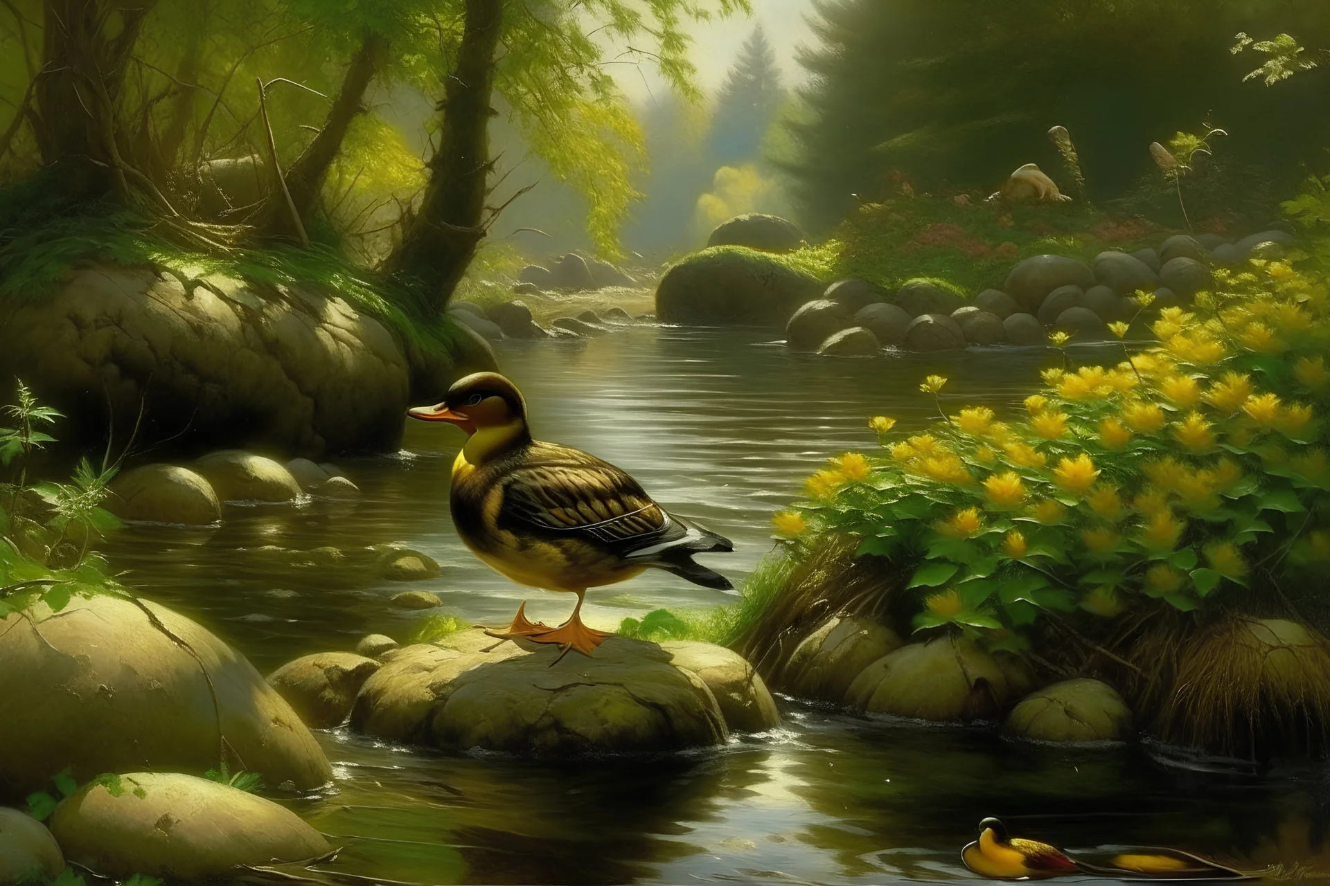 Peder Mork Monsted style, wild duck