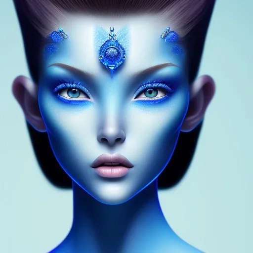 Blue Wearing make up avatar pandora