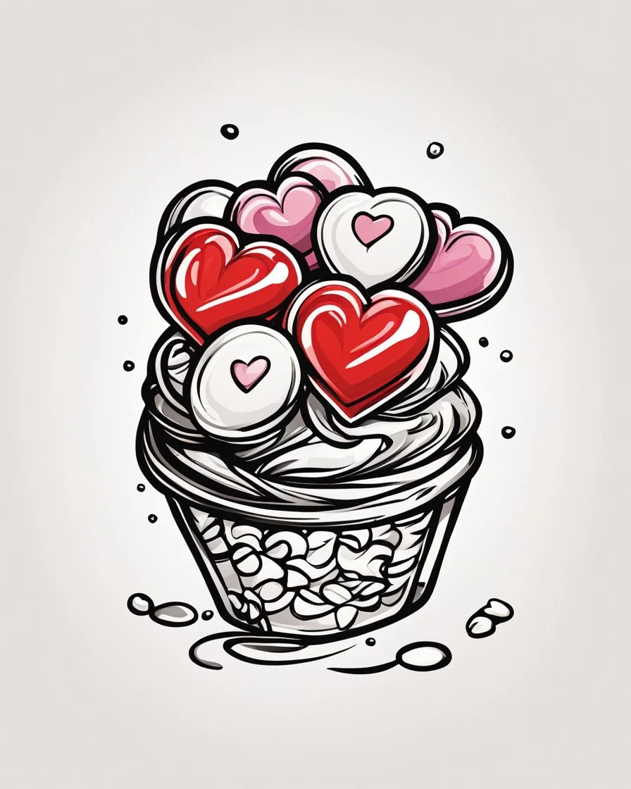 simple illustration of a sweethearts candy on a white background. Black outline.