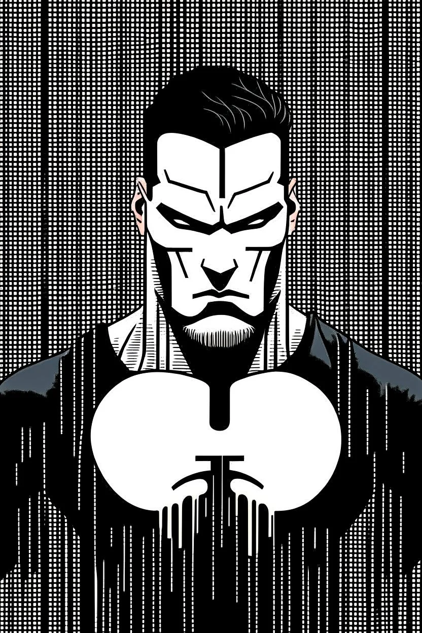 punisher sku;; in the style of Hiroshi Nagai