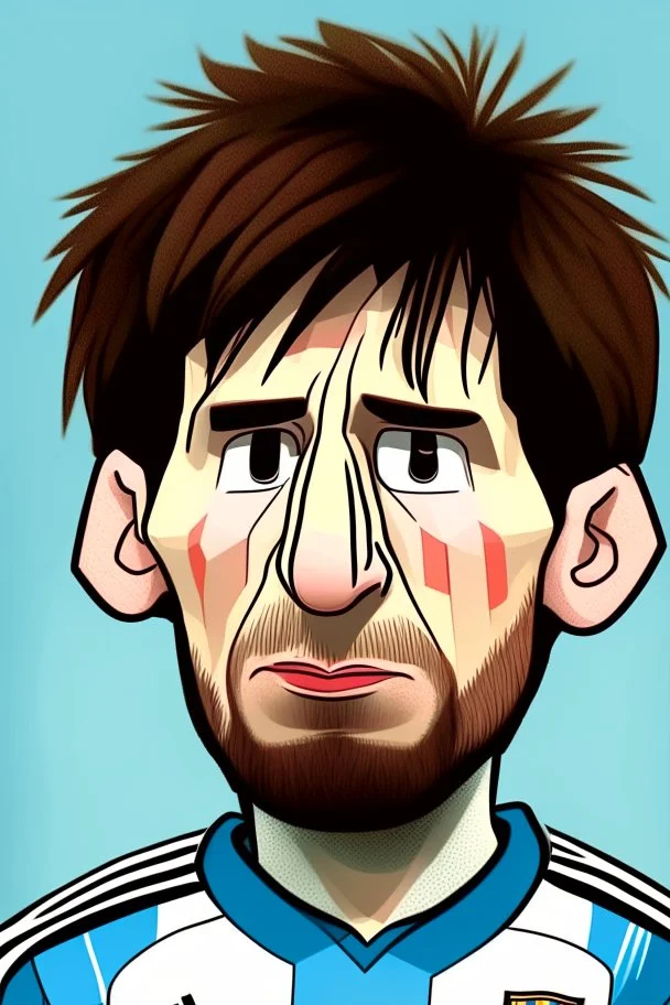 Lionel Messi Argentine football player ,cartoon 2d