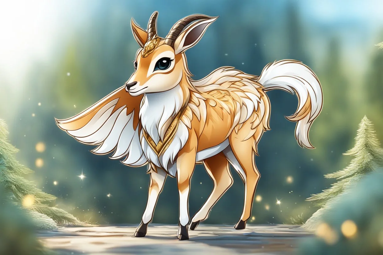 Logo Chibi gazelle in 8k solo leveling shadow drawing style, Christmas them, sticker, intricate details, highly detailed, high details, detailed portrait, masterpiece,ultra detailed, ultra quality