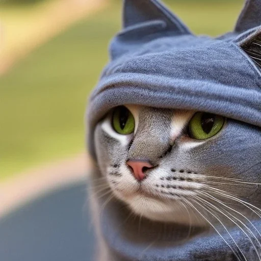 Cat wearing beanie