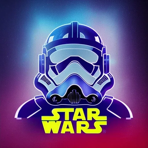 logo with only the letters 'STAR WARS', vivid colors