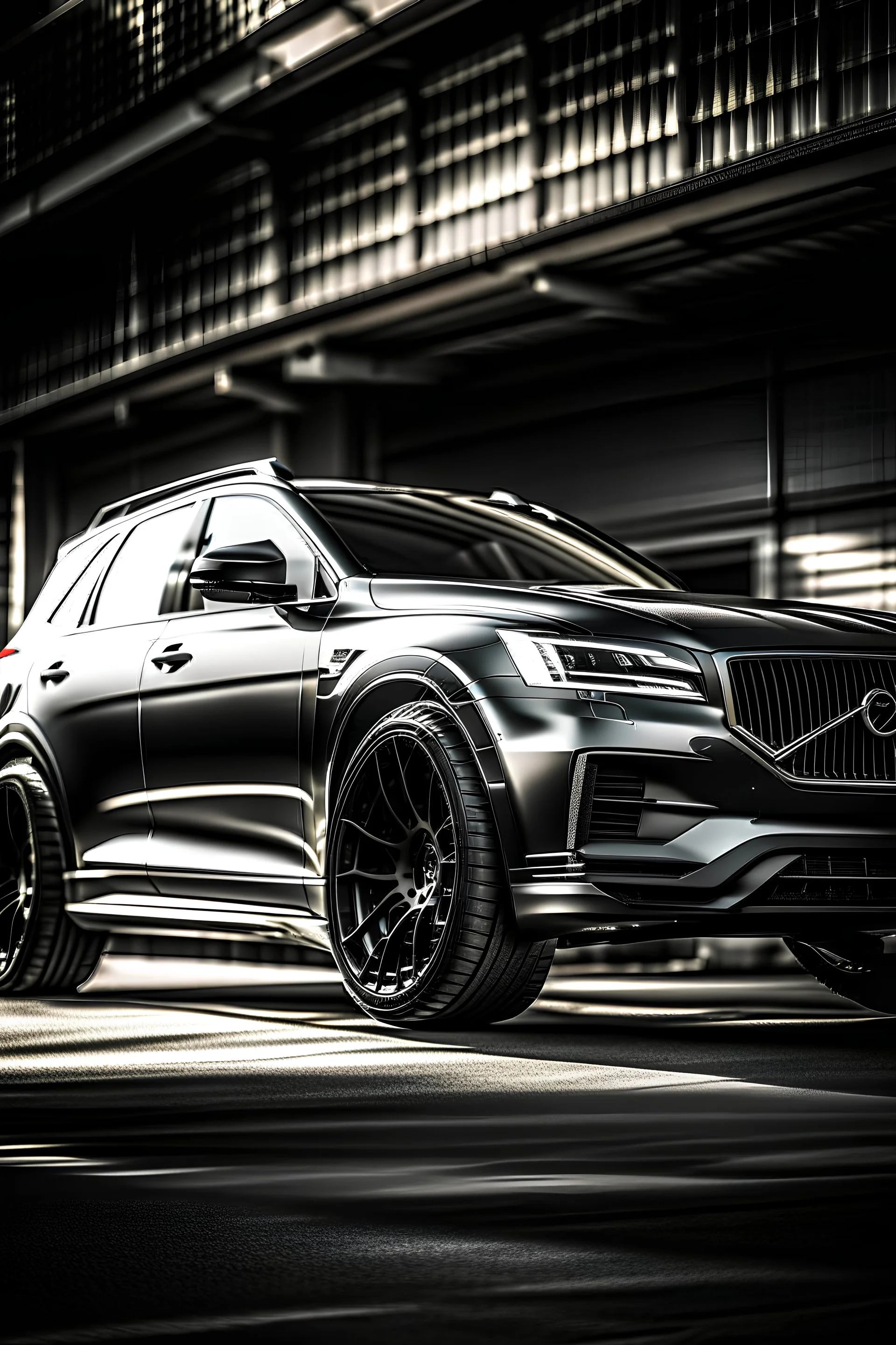 photograph of a volvo xc60 lowered and with large wheels
