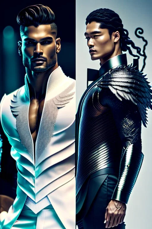 Smocking, evening suit, greek gods, cyberpunk smocking, neon smocking, epic, zeus, poseidon, hades