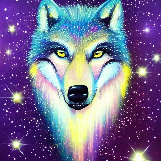 A magical sparkle wolf