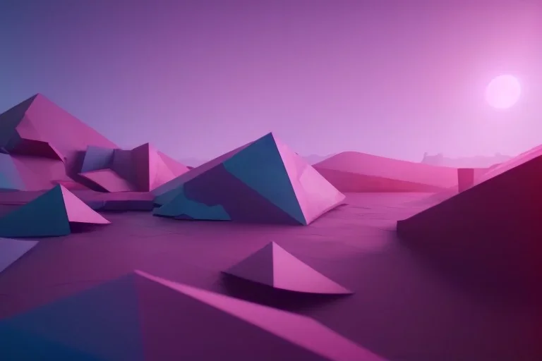 geometric installation abstract rgb 3D landscape