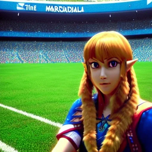 Zelda, link no campo do maracanã