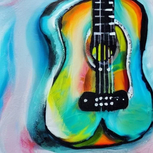 Guitar, acrylic art, award winning, masterpiece