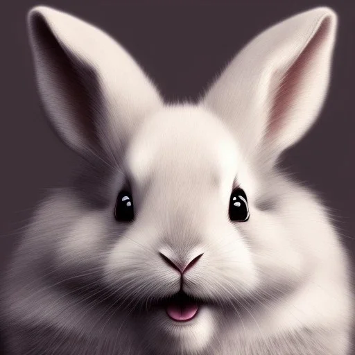 Detailed portrait white rabbit from Alice in Wonderland. Perfect face, detailed face, delicate face, detailed clear eyes, detailed fur.