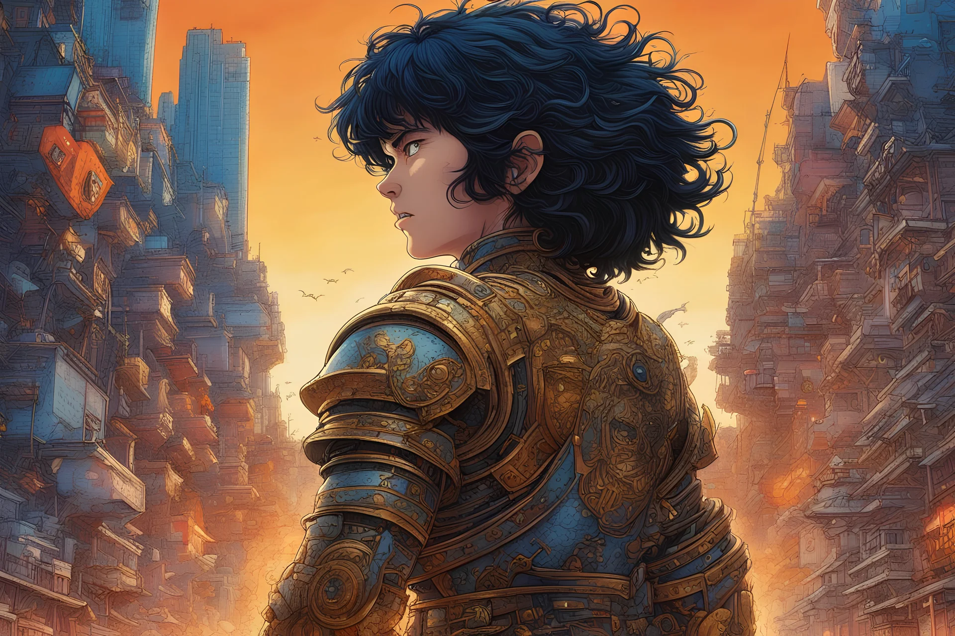 incredibly powerful sci-fiction Anime "TROY", created by Katsuhiro Otomo + Rumiko Takahashi, Movie poster style, box office hit, a masterpiece of storytelling, main character center focus,highly detailed 8k, intricate, detailed, rich colors, by Jean Giraud Moebius and Frank Frazetta portrait cyberpunk dynamic lighting award winning, Jacek Yerka Ken Sugimori, outer space, noah bradley, cyril roland, ross tran, intricate artwork masterpiece, ominous,matte painting mov