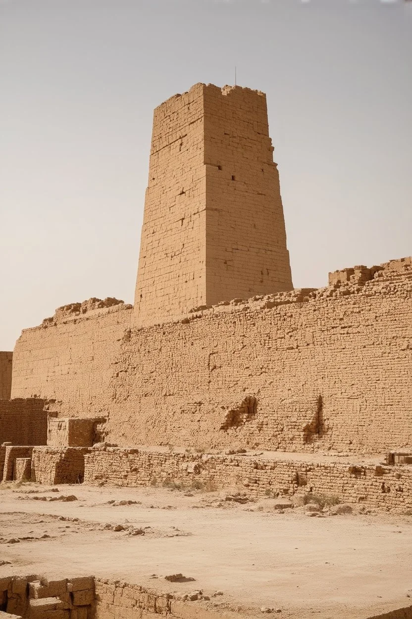 ancient marduk the ruler tower of babylon and zigarat faded old photo