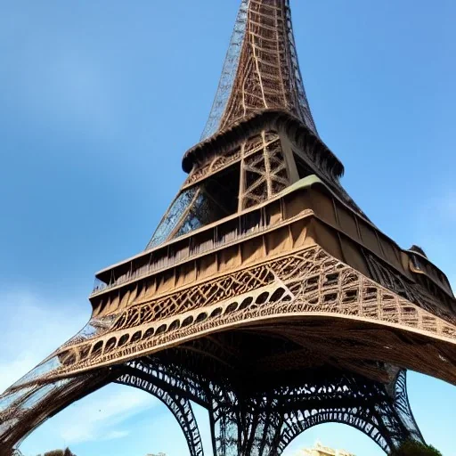 Turtle looking at the Eiffel Tower and the sky