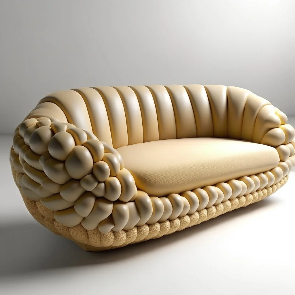 sofa inspired by the rounded pasta concept