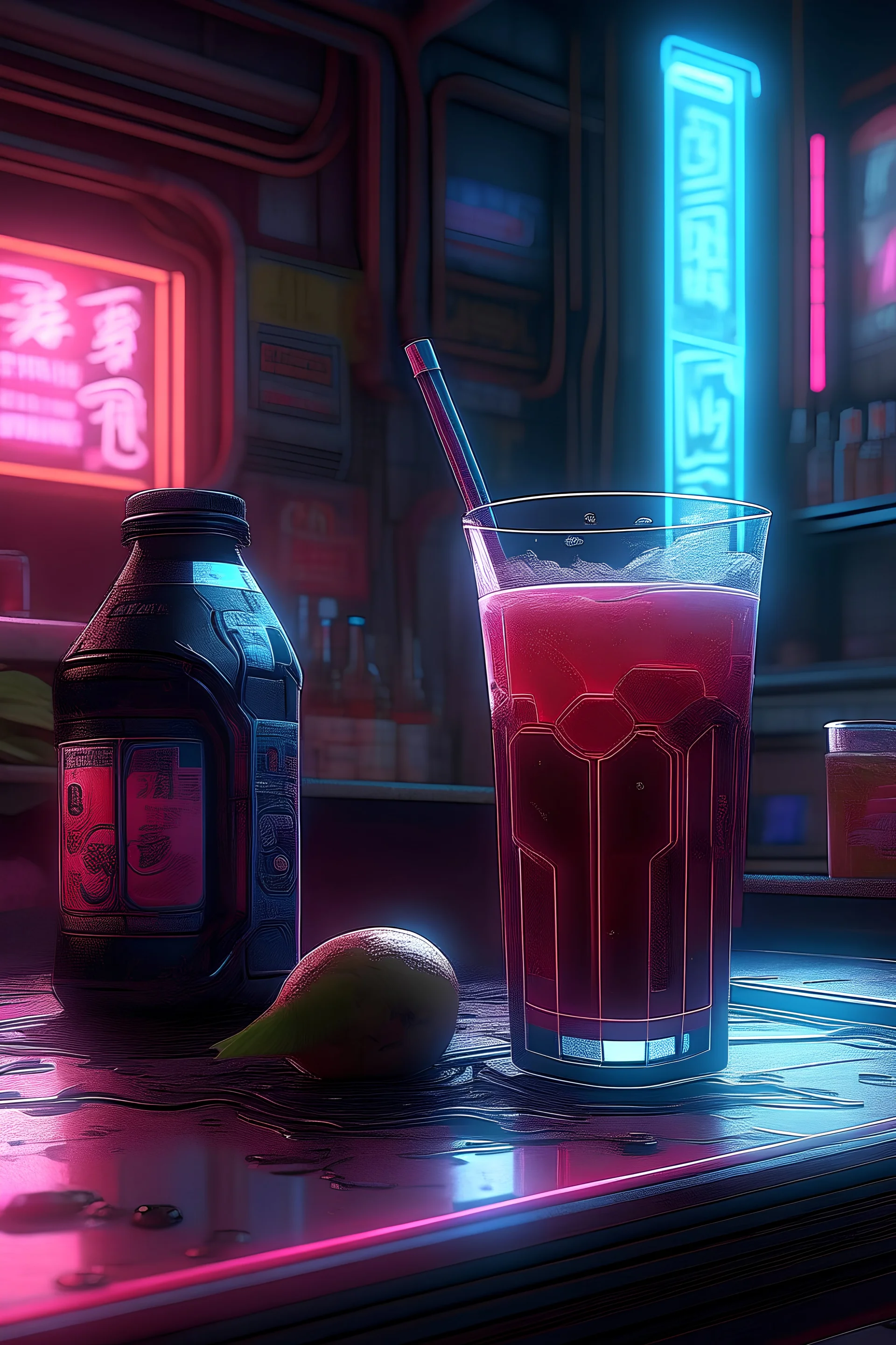 make a drink in a cyberpunk style