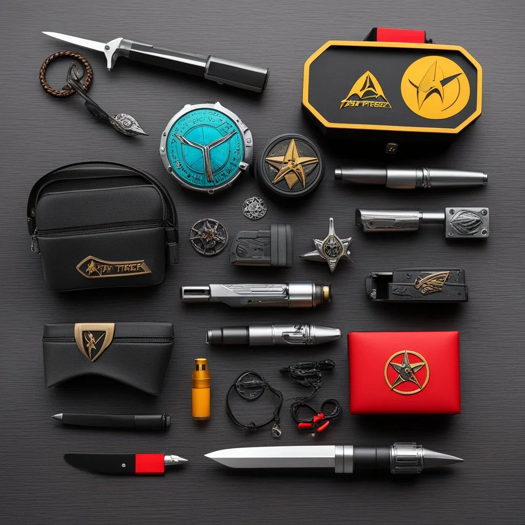 Star Trek Worf Klingon EDC kit, photo from above