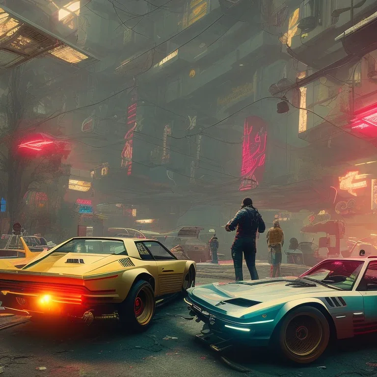 cyberpunk 2077 version of a ferrari portofino