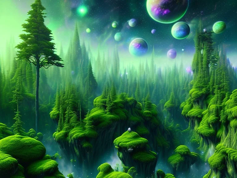 green black crystal cosmic and galactic ambiance hill sky rocks sunny trees pools surreal, full of details, smooth, bright sunshine，soft light atmosphere, light effect，vaporwave colorful, concept art, smooth, extremely sharp detail, finely tuned detail, ultra high definition, 8 k, unreal engine 5, ultra sharp focus