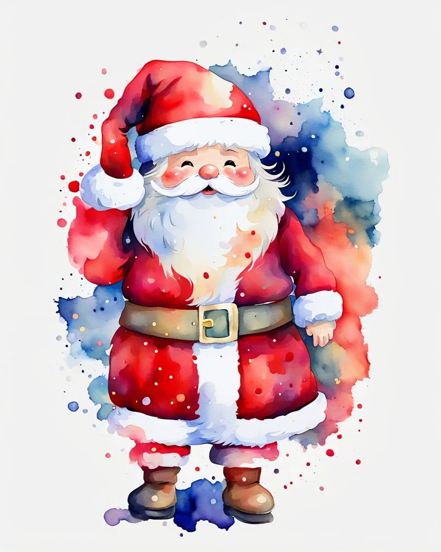 Cute Santa Claus watercolor sublimation