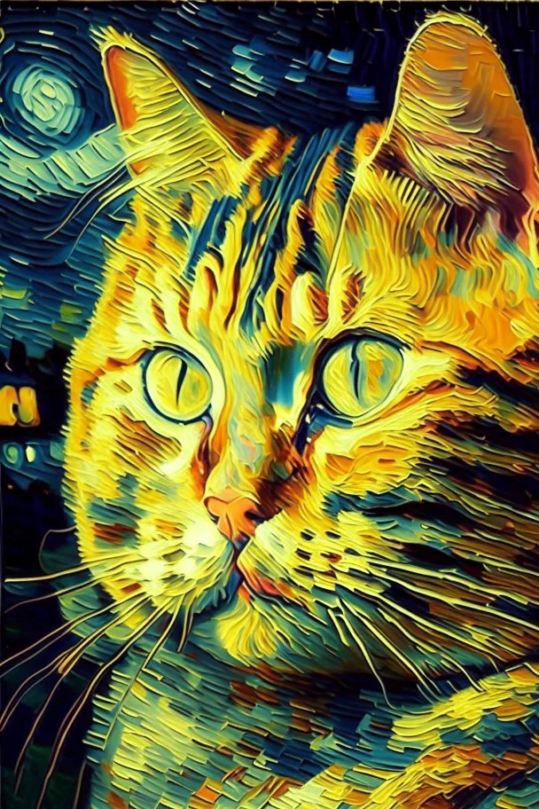 Portrait of a cat by Van Gogh