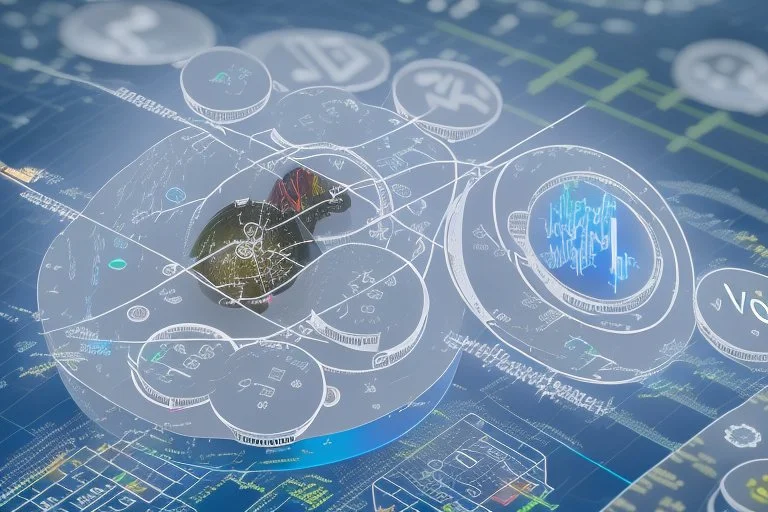 An infographic showing the interconnectedness of global financial markets, including stock exchanges, commodity markets, and bond markets. flat. without text