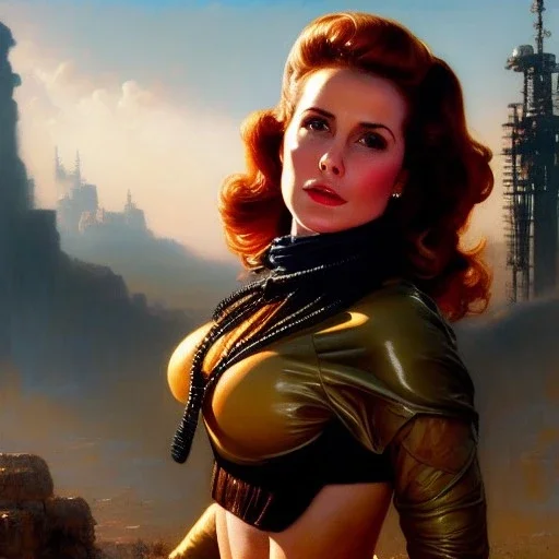 Drawing of beautiful face,'beautiful,Busty fit 'Piper Wright - Fallout 4 ',intense stare, ancient skintight armor, balanciaga fashion clothe painting by gaston bussiere, greg rutkowski, yoji shinkawa, yoshitaka amano, tsutomu nihei, donato giancola, tim hildebrandt Oil on canvas, cinematic composition, extreme detail,fit full head inside picture,16k