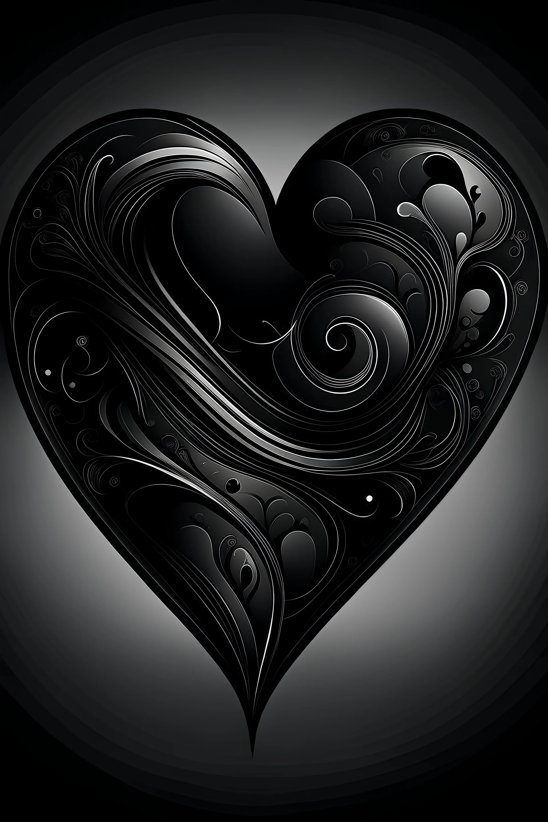 black heart shape in unique style