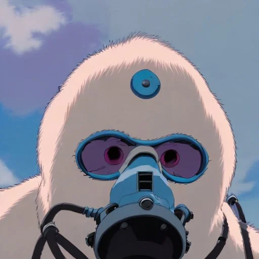 A Yeti with a gas mask