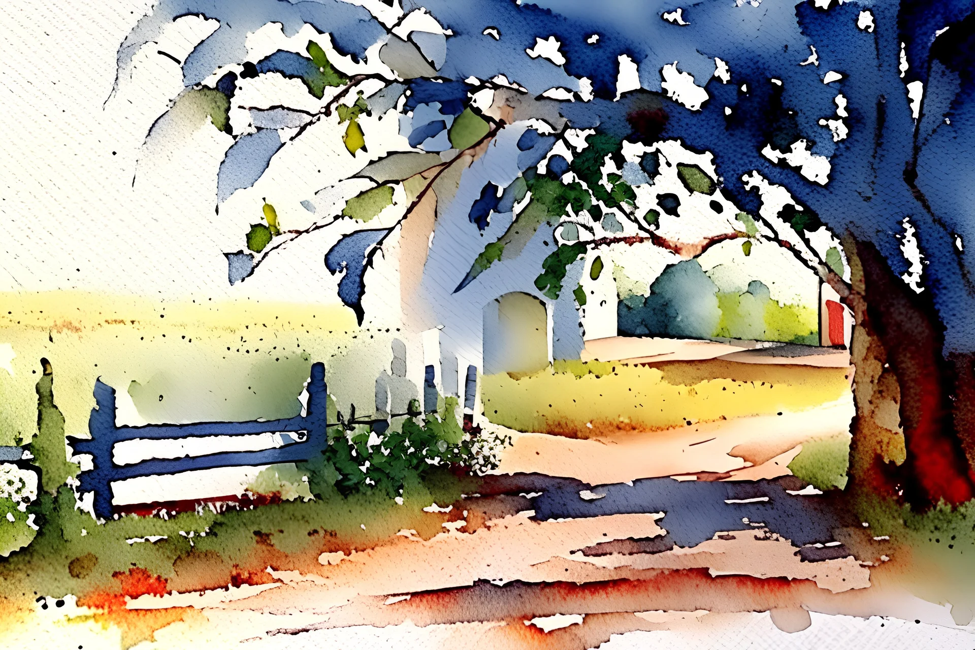 Landscape, Watercolor paintings