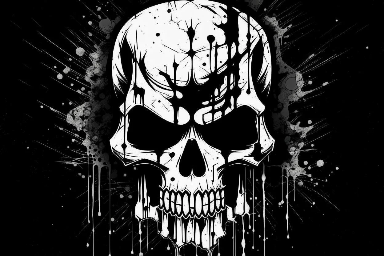 punisher skull the style of banksy