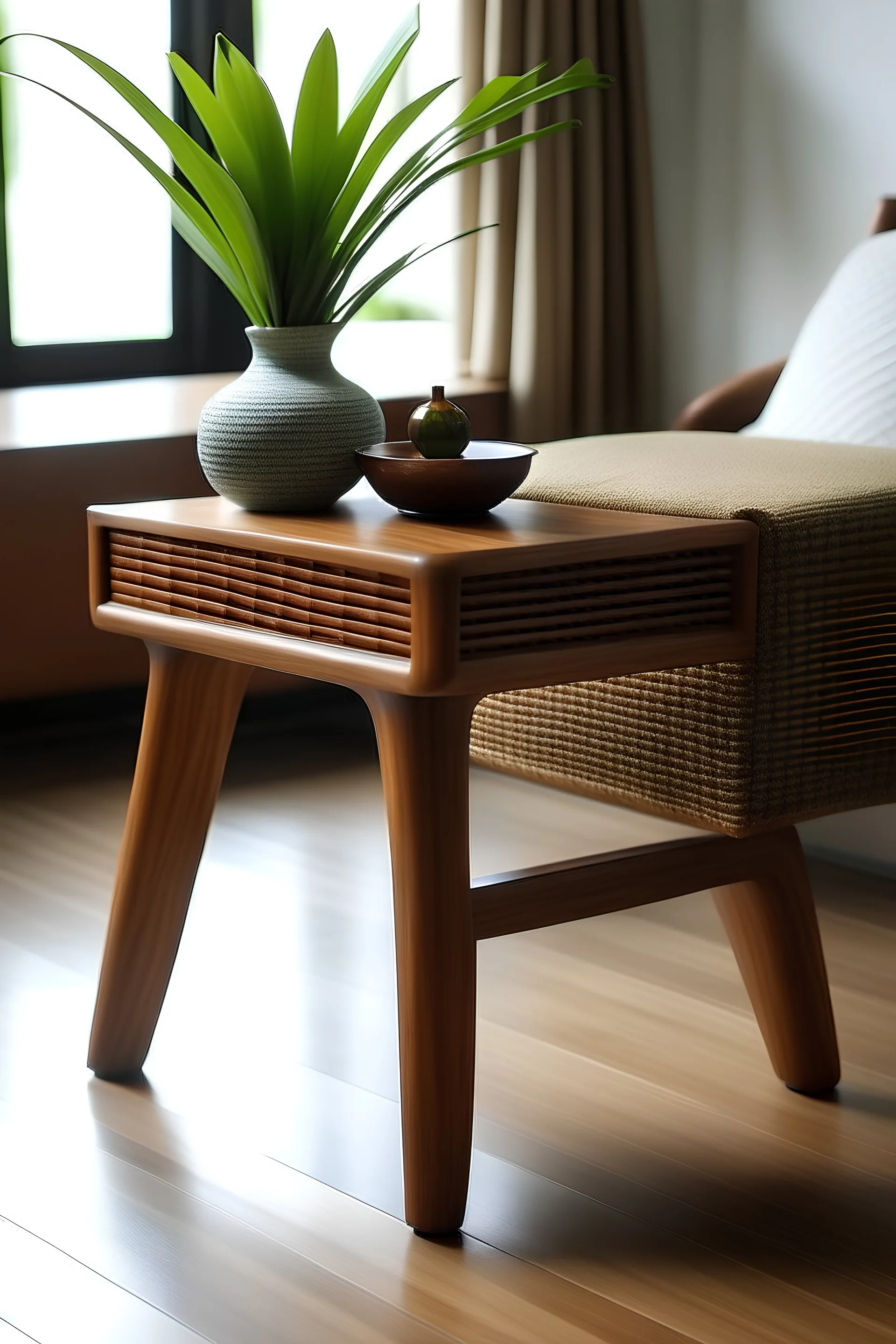 side table with sleek design inspired by malaysia kuih kapit