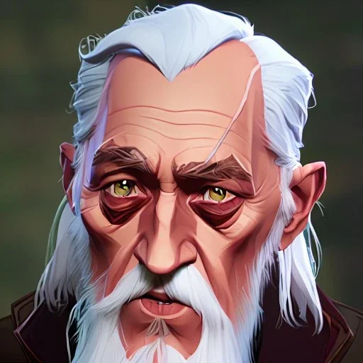 Portrait of a 90 year old warlock like Albus Dumbledore, Gandalf, Merlin, Sherlock Holmes and Mary Poppins